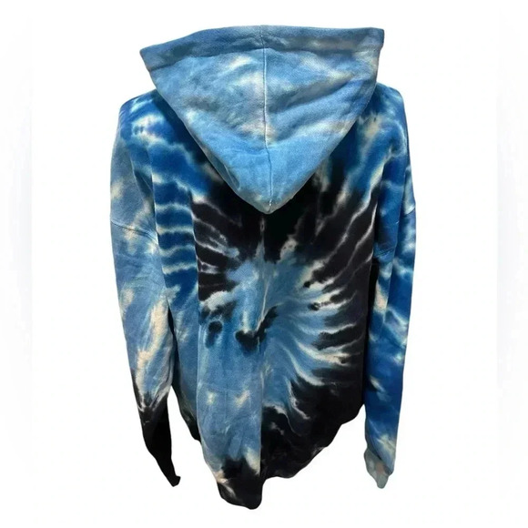 Colortone Blue Tie Dye Women's Pullover Hoodie Front Pocket Size Large NWT - Picture 3 of 10